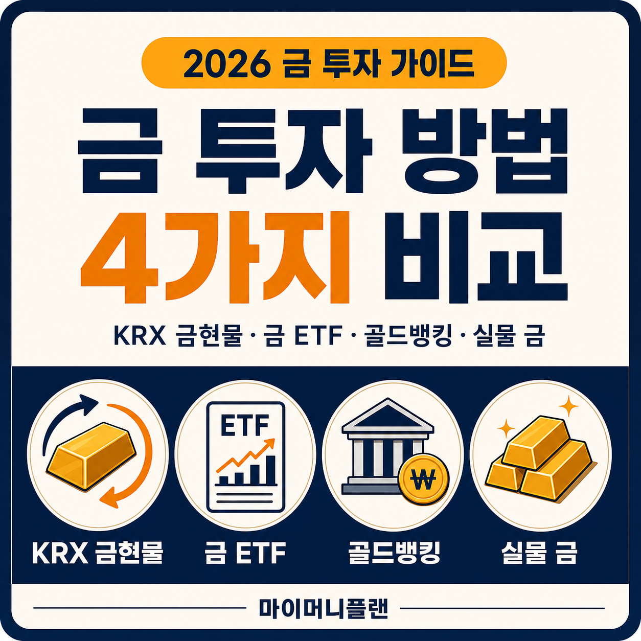 금 투자 방법 4가지 비교: KRX 금현물·금 ETF·골드뱅킹·실물 금